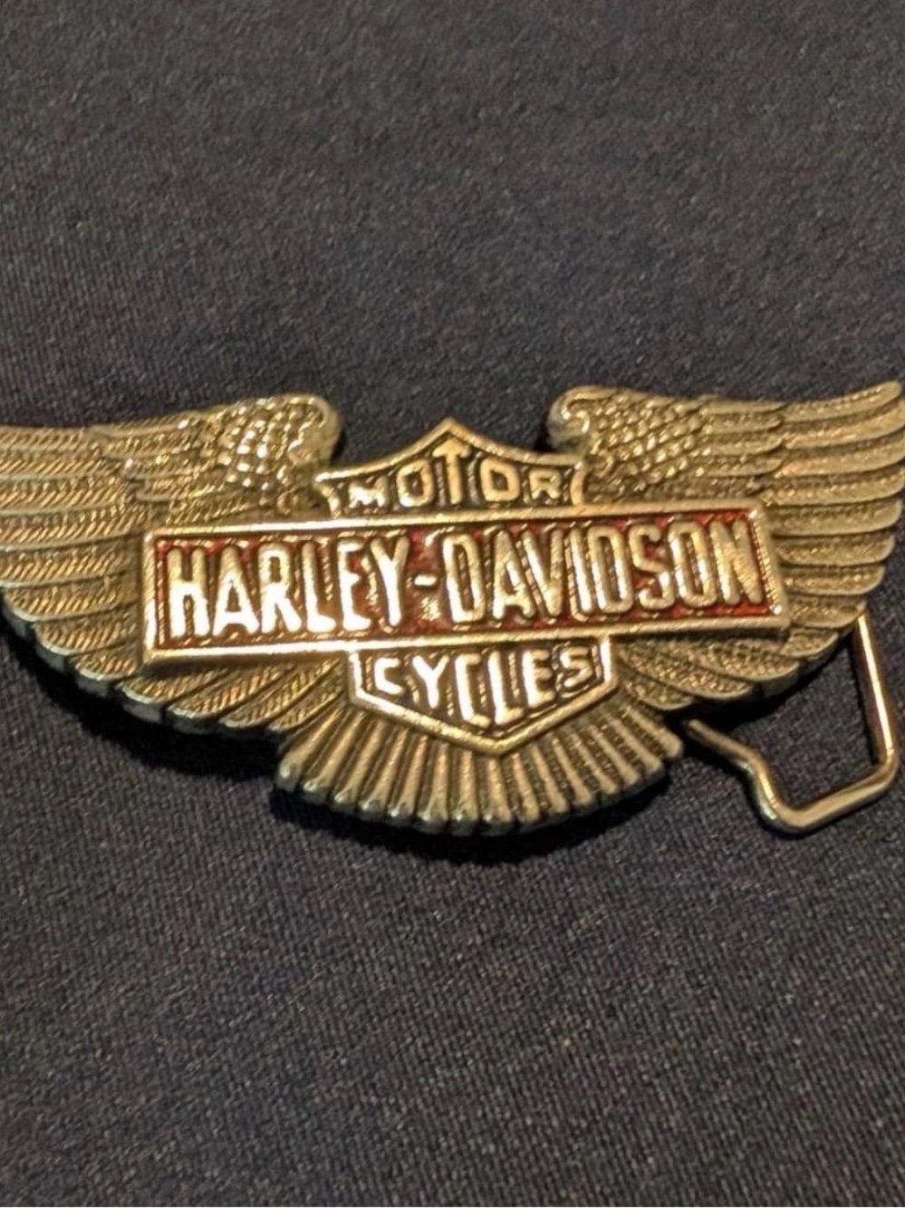 Harley-Davidson Motorcycles Solid Brass Eagle Logo Belt Buckle 1983 Collectible